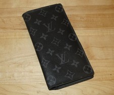 Louis Vuitton Monogram Eclipse Brazza Long Black Bi-Fold Wallet - Pre-Owned