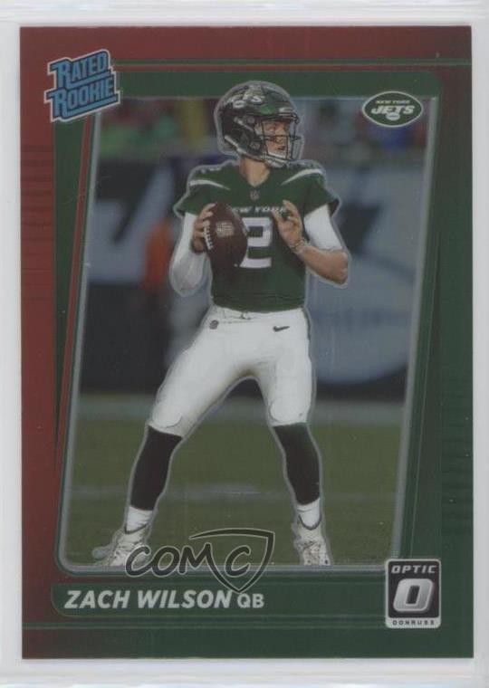 2021 Donruss Rated Optic Holo Red Green Preview Zach Wilson Rookie RC 09wc