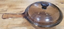 Vintage Corning Vision Ware Saucepan .5L Amber Lid P81C USA Pot Pan Pyrex