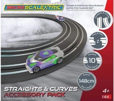 Scalextric Micro Straights and Curves Track Extension Pack 1:64 Slot Car... 