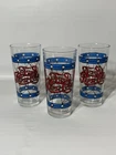 Set of 3 VTG Pepsi Glasses Tiffany Style Stained Glass Design Soda Drinkware