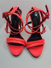 Sandalia Giuseppe Zanotti plataforma cuero rosa neón tacón 120 EU35/US5
