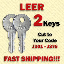 2 Leer Truck Cap Replacement Keys Cut to Your Code J301 - J376