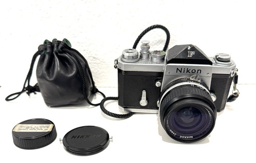Nikon F Eye Level Black And Silver 35mm SLR Film Camera - Picture 1 of 20