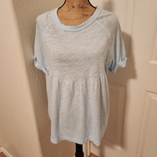 American Eagle Women's XS Baby Blue Short Sleeve Knit Oversized Top NEW