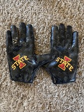 Nike Iowa State Cyclones Team Issued Vapor Jet 7 Black Football Gloves Size XXXL