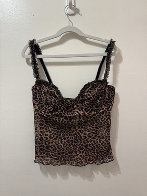 White Fox ''We aren't a thing'' Leopard top - Size small