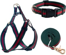 Premium and Stylish Dog Collar Harness and LeashSoft Comfortable Chest Adjust...