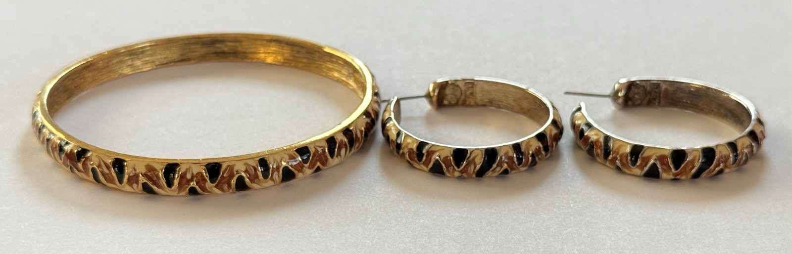 VINTAGE KJL KENNETH JAY LANE TIGER CAT PRINT ENAM… - image 1