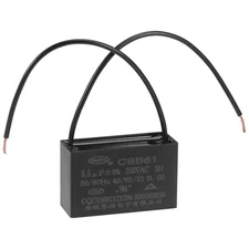 Ceiling Fan Capacitor CBB61 5.5uF 250VAC 2 Wires Polypropylene Film 47x29x18mm