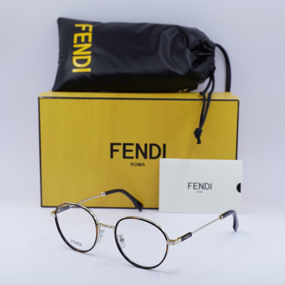 Fendi FE50052U 032 Havana/Gold 51mm Eyeglasses New Authentic | eBay