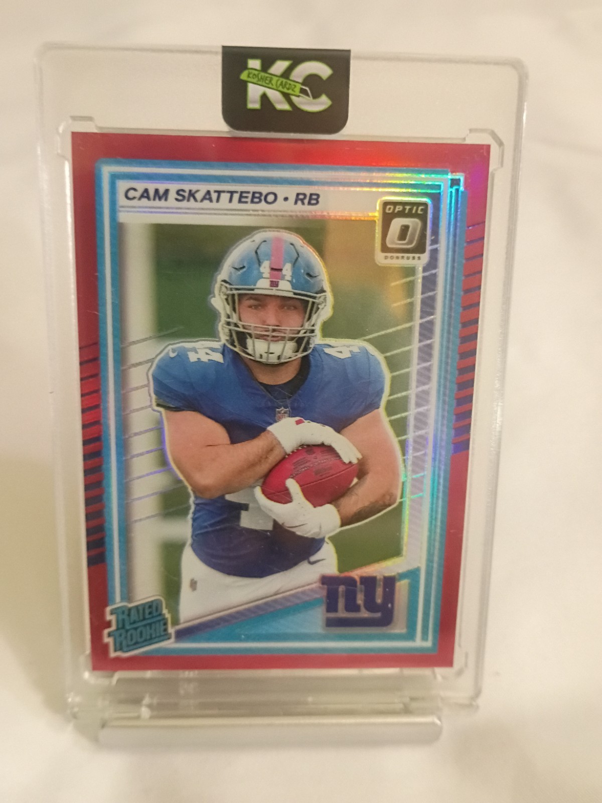 2025 Optic Cam Skattebo #228 Red Holo Rated Rookie RC /149 NY Giants