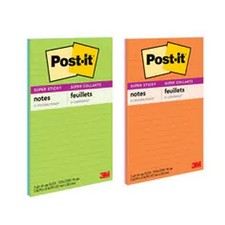 Post-it Super Sticky Notes 5845-SS 5x8in Energy Boost Lined 2 Pads/Pack