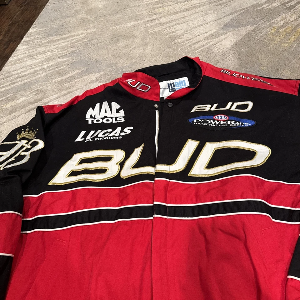 Куртка Kenny Bernstein Budweiser оригинальная NHRA 25-й год Mac Lucas размер XL б/у в отличном состоянии - Изображение 2 из 4