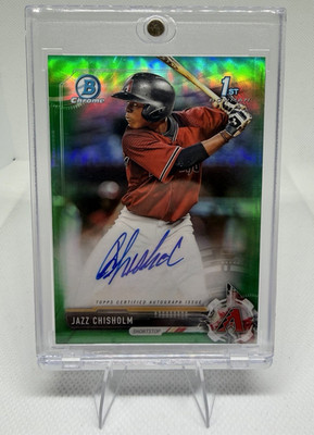 2017 Topps Bowman Chrome Jazz Chisholm RC Auto Prospect Autographs Green /99