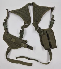 Fox Tactical Shoulder Holster Green Strap Clip Holder Pistol Padded Used Clasp