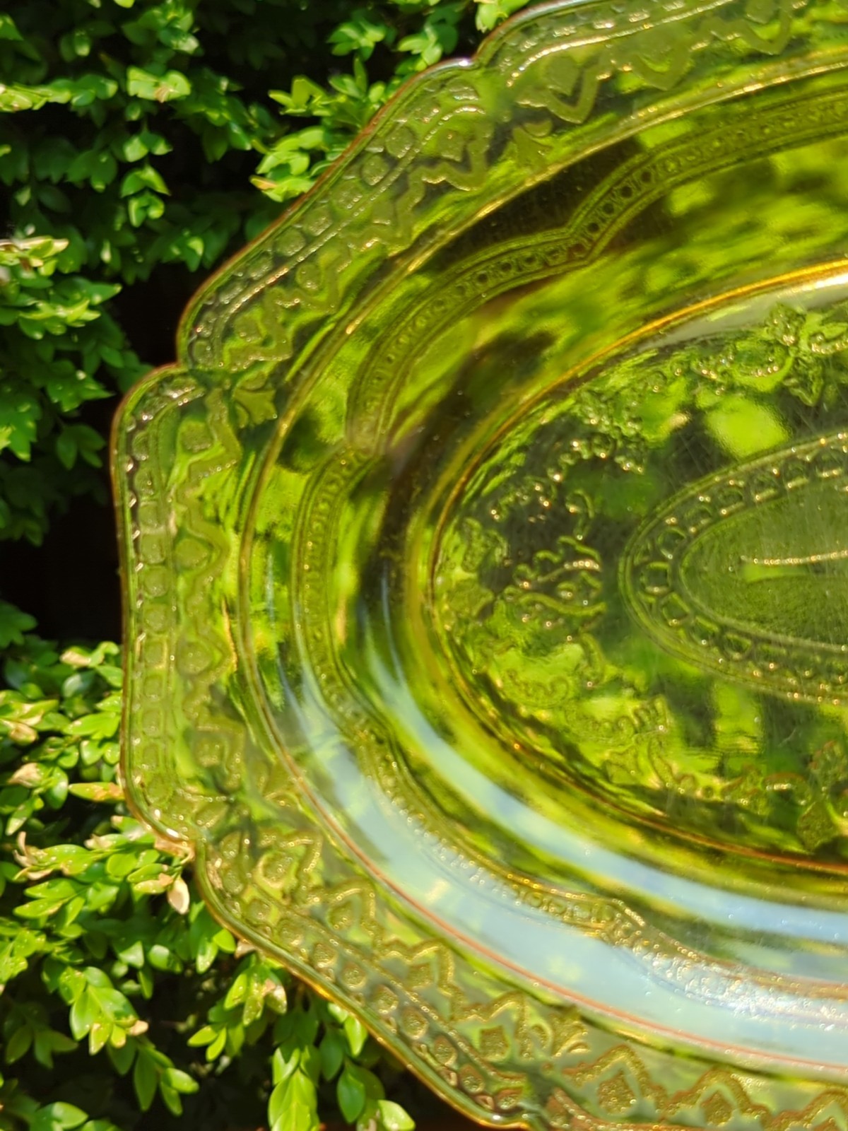 Lot of 3 Federal Patrician Spoke Amber Double Handled Bowl & Platter Depression