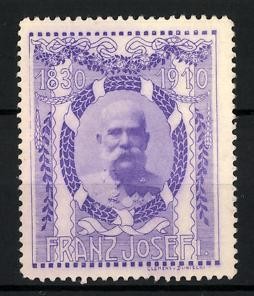 Advertising stamp Emperor Franz Josef I of Austria, 1830-1910 