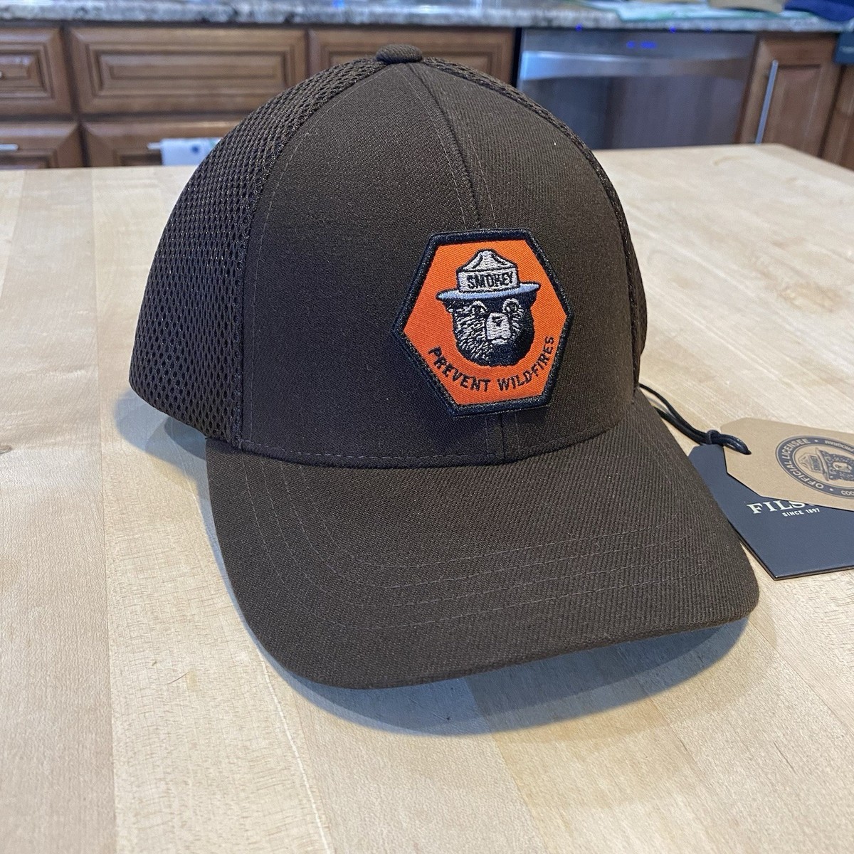 Filson Smokey Bear Logger Mesh Cap - With Tags - Leather Strap