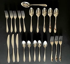 CAMBRIDGE Set of 22 Stainless Flatware KNIFE FORK SPOONS Silverware Utensils