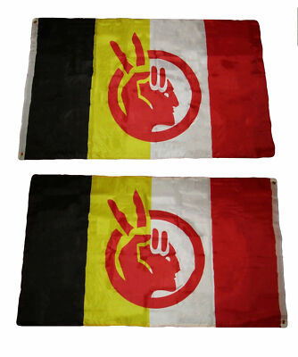 3x5 AIM American Indian Movement 2 Faced 2-ply Wind Resistant Premium Flag 3'x5'