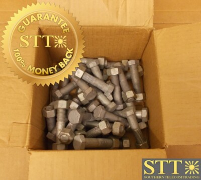 HEX CAP BOLT 3 INCH 5/8-11 THREAD GRADE 307A GALVANIZED( LOT OF 34 ) NEW