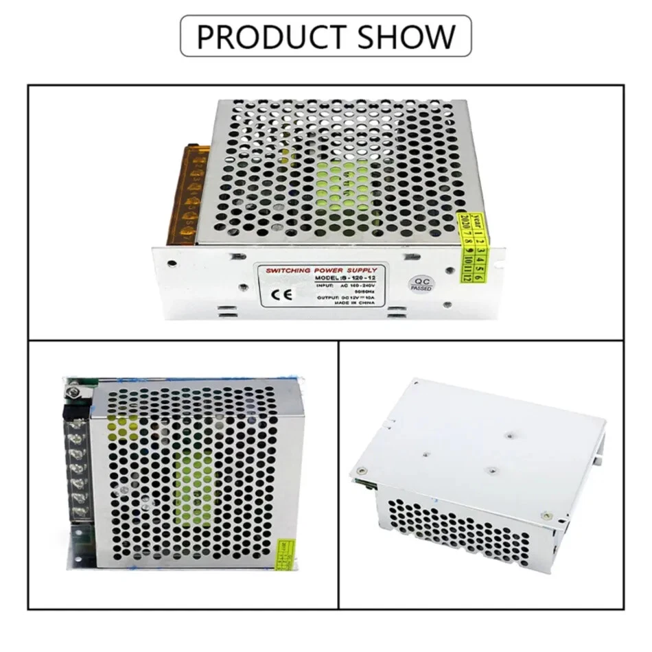 12V 120W Switch Power Supply 100-240V AC to DC LED Transformer Adapter Converter - Image 2 of 4