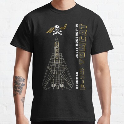 F-14 Tomcat Jolly Rogers VFA-103 Jet Airplane Profile Classic Gift Retro T-Shirt