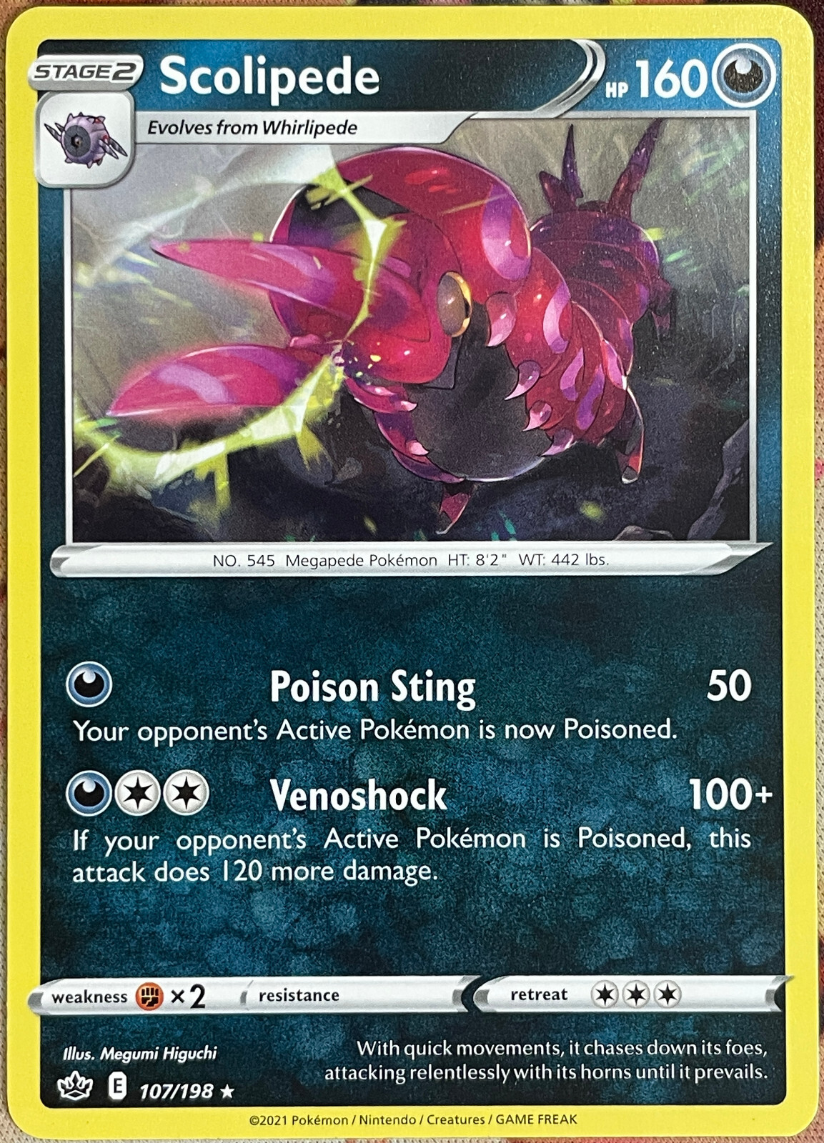 Scolipede Rare - 107/198 - Chilling Reign Pokemon 2021