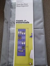 15-Pocket Over-the-Door Hanging Shoe Organizer Gray - Room Essentials