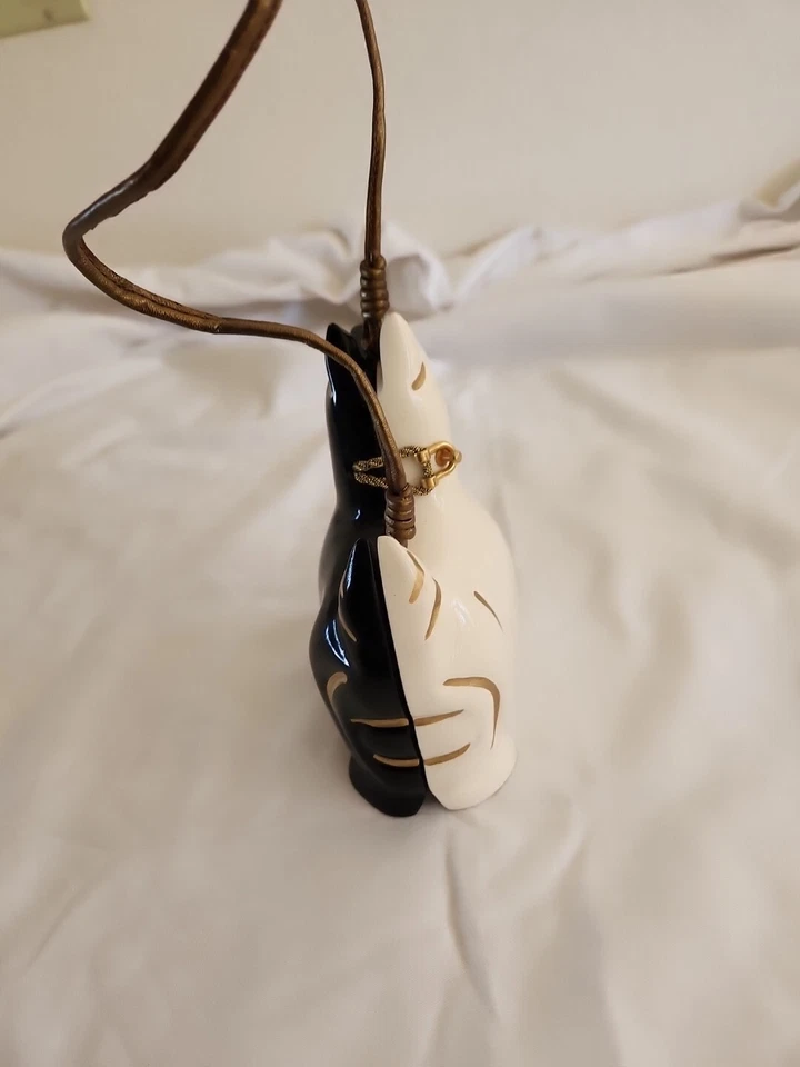 Cartera Timmy Woods Scotty Dog Dos Tonos Negro Blanco Correa Larga PVC Minaudiere Raro Foto 4 de 4