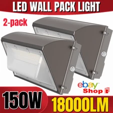 2 Pack 150 Watts Led Wall Pack Light with Dusk to Dawn photocell Light Fixtures