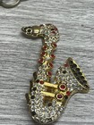 Escada Large Saxophone Brooch Beautiful Stone Crystal Rhinestones vintage — photo 10