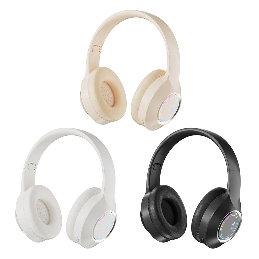 Bluetooth 5.3 Wireless Over-Ear Headphones with LED & Noise Cancellation
