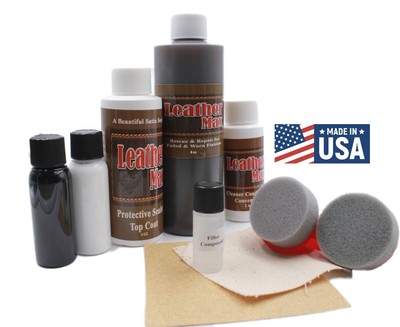 Leather Max MEGA Kit Leather Restorer 8 Oz Refinish Repair Kit Dark Brown