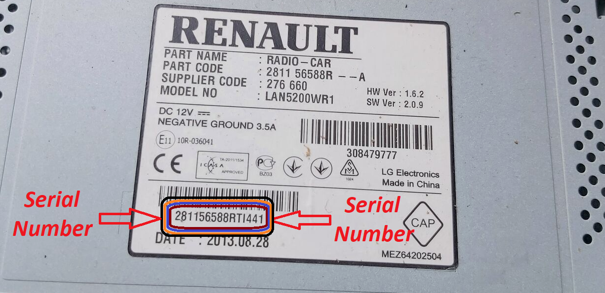 RENAULT Radio Code Unlock provided MASTER TRAFIC MEGANE CLIO SCENIC  Security Pin