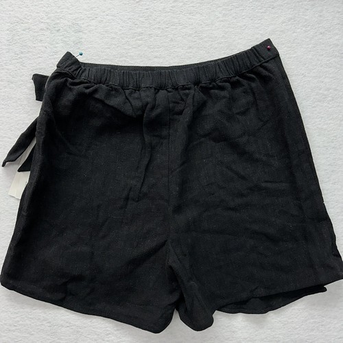 Aqua girls bloomingdale exclusive black wrap shorts 9/10 90% Rayon 10% Linen - Picture 7 of 8