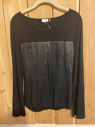 T-shirt Manches Longues Sauce Noir Avec Poches Cloutées - Taille S, Neuf Sans étiquettes, Favori Des Célébrités