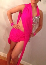 Latin Dance Costume by Latin Dance Wear Size 10-12 Pink XL