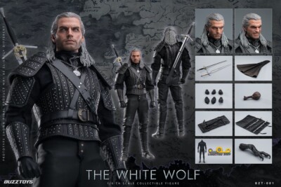 BUZZTOYS BUZ001 1/6 The Witcher The White Wolf Geralt Henry 12'' Action Figure