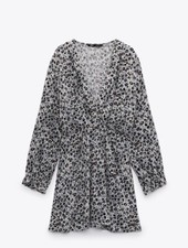 Zara Animal Print Long Sleeves Mini Dress Size S