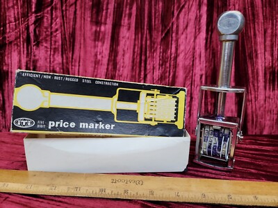 PREOWNED Vintage 5 digit Price Marker by ITI Rugged Steel Construction W/ Box