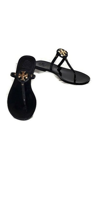 Tory Burch Mini Miller Jelly Thong Sandal Flat Size 7 White/gold Logo for sale online | eBay