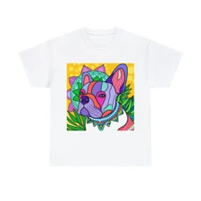 Frenchie French Bulldog T Shirt Art Tee Unisex Adult Colorful Abstact Fun Pet