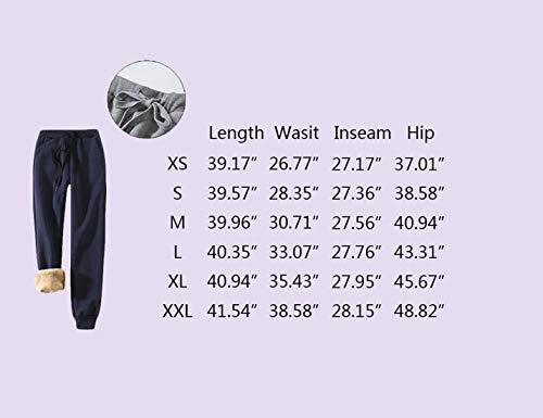 Women's Warm Sherpa Lined Athletic Sweatpants Jogger Fleece Pants X-Small Black - Picture 3 of 8