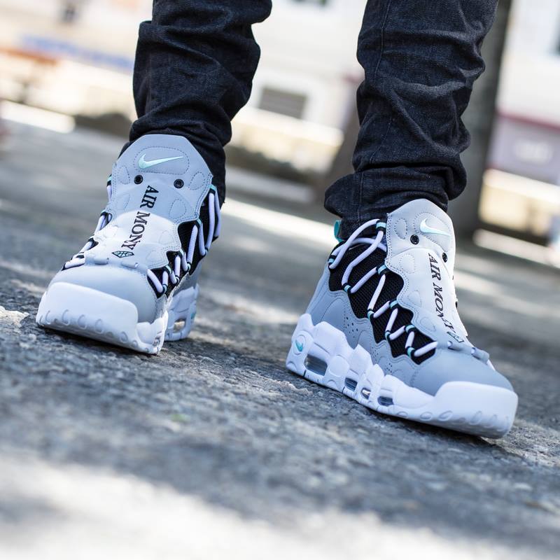 Nike Air More Money AJ2998 003 Wolf Grey/ Island Green Men's Basketball