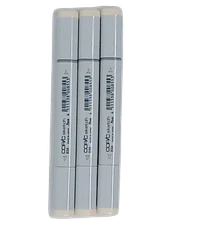 Copic Sketch E50 Egg Shell Pk of 3 Markers with Medium Broad & Super Brush ends