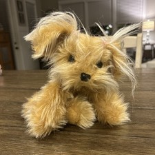 Russ Berrie Sparkle Teacup Yorkie Terrier Puppy Dog Plush Stuffed Animal 6"x4"