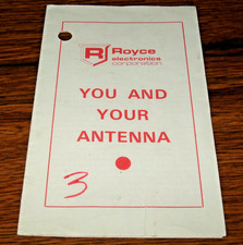 1975 ROYCE ELECTRONICS CORP. YOU AND YOUR ANTENNA Instruction Manual