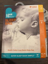 NEW IN OPENED BOX LOVE TO DREAM SLEEP BAG STAGE 3 18-36 MONTHS TOG 1.0 GRAY